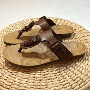 Blowfish Malibu Greco Vegan Leather Brown Sandals Size 6.5